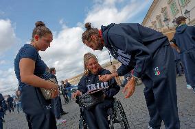 The Return Ceremony Of The Flag Of The Italian Athletes Returning From The Paris 2024