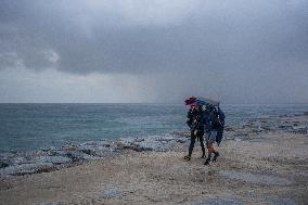 Stormy Weather On An Autumn Morning In Barcelona.