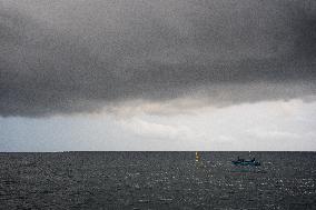 Stormy Weather On An Autumn Morning In Barcelona.