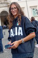 The Return Ceremony Of The Flag Of The Italian Athletes Returning From The Paris 2024