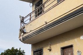 Building Collapse In The Neapolitan Area, People Are Digging Through The Rubble.