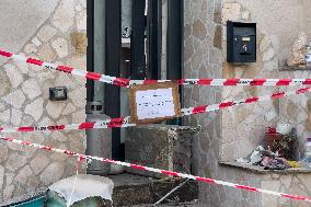 Building Collapse In The Neapolitan Area, People Are Digging Through The Rubble.