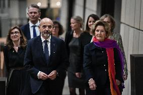 Queen Sonja of Norway at Orsay Museum in Paris FA