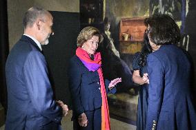 Queen Sonja of Norway at Orsay Museum in Paris FA