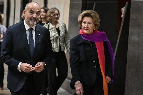 Queen Sonja of Norway at Orsay Museum in Paris FA