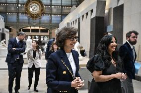 Queen Sonja of Norway at Orsay Museum in Paris FA