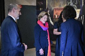 Queen Sonja of Norway at Orsay Museum in Paris FA