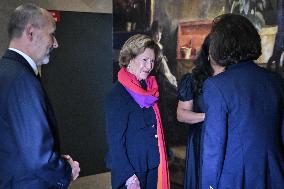 Queen Sonja of Norway at Orsay Museum in Paris FA