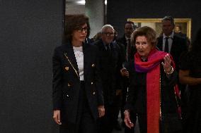 Queen Sonja of Norway at Orsay Museum in Paris FA