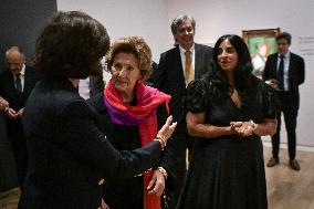 Queen Sonja of Norway at Orsay Museum in Paris FA