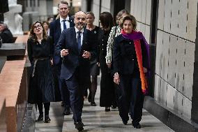 Queen Sonja of Norway at Orsay Museum in Paris FA