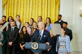 President Biden Welcomes Champion Gotham F.C. Team To The White House