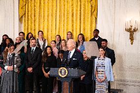 President Biden Welcomes Champion Gotham F.C. Team To The White House