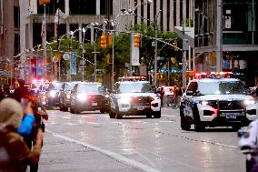 Biden Motorcade On 6th Avenue - NYC