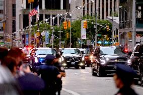 Biden Motorcade On 6th Avenue - NYC