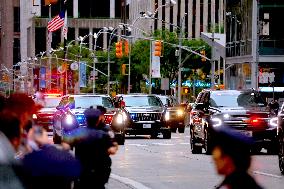 Biden Motorcade On 6th Avenue - NYC