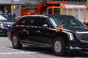 Biden Motorcade On 6th Avenue - NYC