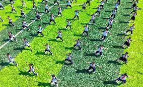 Students Practice Martial Arts