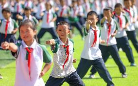 Students Practice Martial Arts