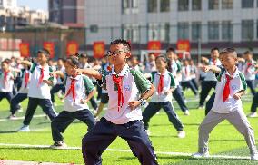 Students Practice Martial Arts