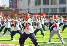 Students Practice Martial Arts