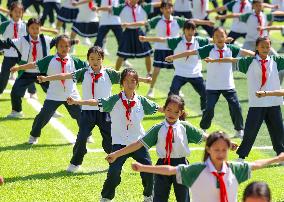 Students Practice Martial Arts