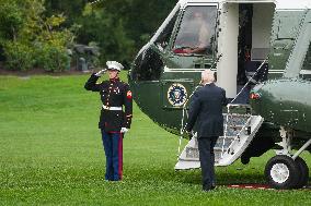 President Biden Departs The White House For New York