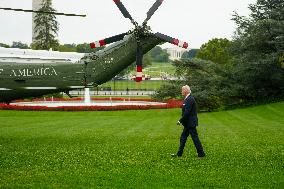 President Biden Departs The White House For New York