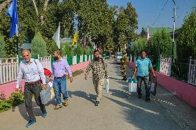 Distribution Of Electronic Voting Machines (EVM) On The Eve Of The Second Phase Of Voting During Assembly Elections In Kashmir