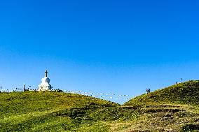 Tourists Are Enjoying The Scenery Of The Mountain Range From Sailung Hill In Dolakha, Nepal