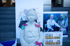 Press Conference Opposing The Removal Of The Peace Statue In Berlin