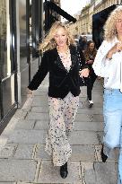 PFW - Kate Moss Arrives At Hotel Costes