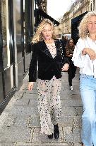 PFW - Kate Moss Arrives At Hotel Costes