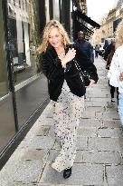 PFW - Kate Moss Arrives At Hotel Costes