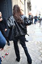 PFW - Bella Hadid Arrives At YSL Rehersals