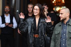 PFW - Bella Hadid Leaves Hotel de Crillon