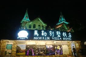 A Light Show at Hengshan Moller Villa Hotel in Shanghai