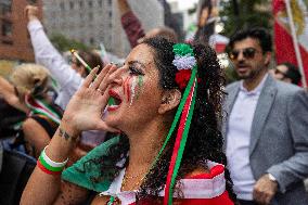 Iranian Opposition Protest Outside The UN - NYC