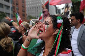 Iranian Opposition Protest Outside The UN - NYC