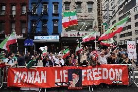 Iranian Opposition Protest Outside The UN - NYC