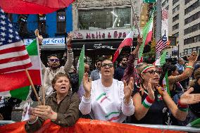 Iranian Opposition Protest Outside The UN - NYC