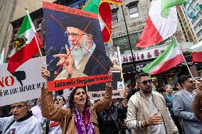 Iranian Opposition Protest Outside The UN - NYC