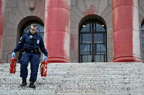 The smudged Parliament House of Finland