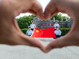 Firefighters And National Flag Photo Activity