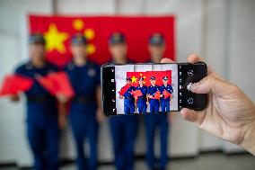 Firefighters And National Flag Photo Activity