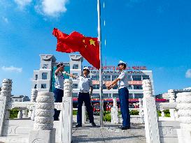 Firefighters And National Flag Photo Activity