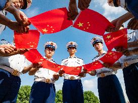 Firefighters And National Flag Photo Activity