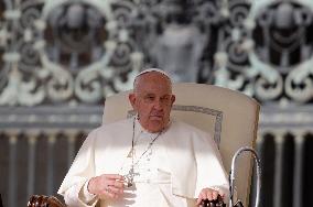 Pope Francis Leads Wednesday's General Audience In Saint Peter's Square, Vatican City