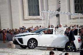 Pope Francis Leads Wednesday's General Audience In Saint Peter's Square, Vatican City