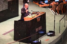 President Of Turkey Erdogan At The United Nations General Assembly 2024